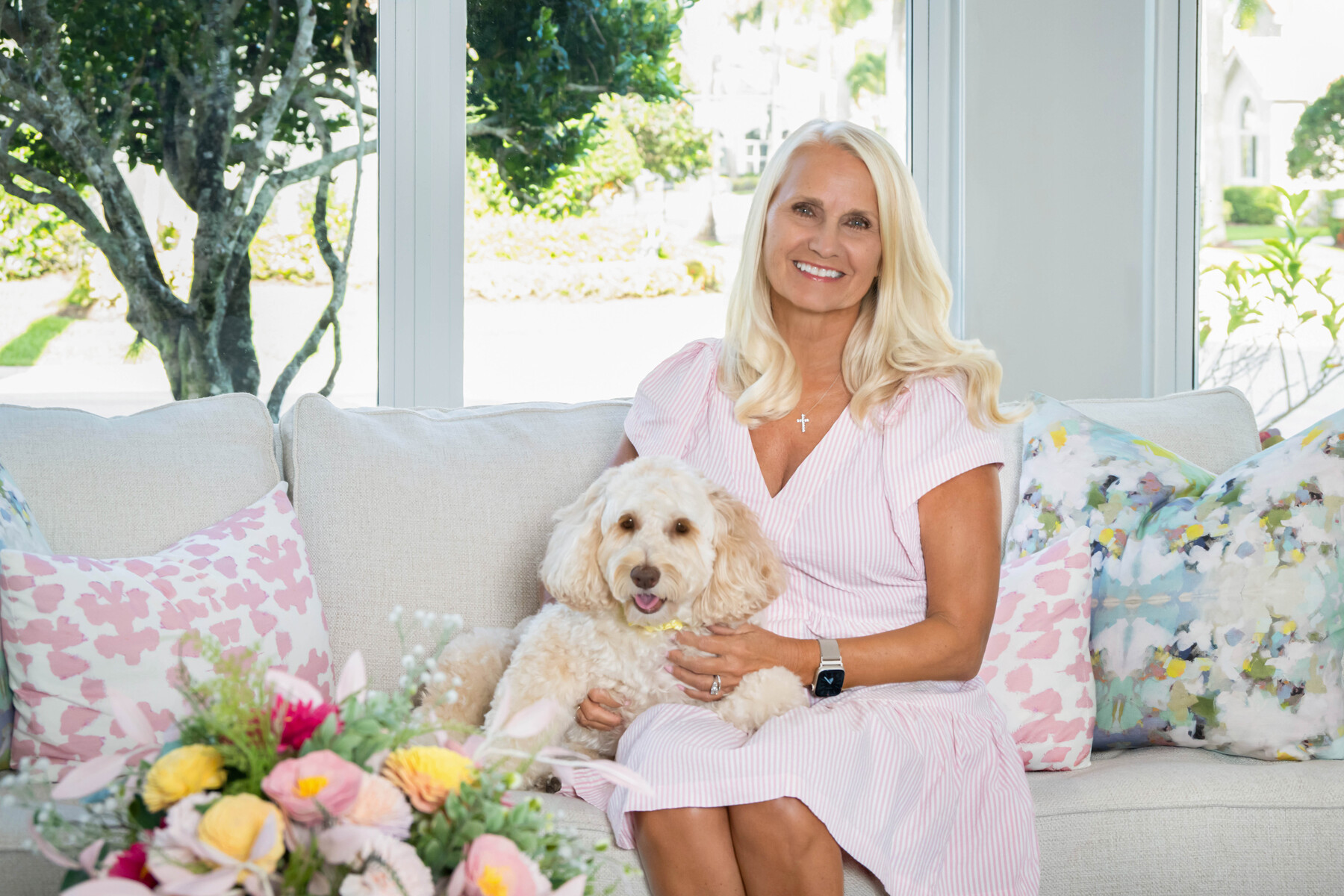 On location income personal and unique family portraits session with a pet