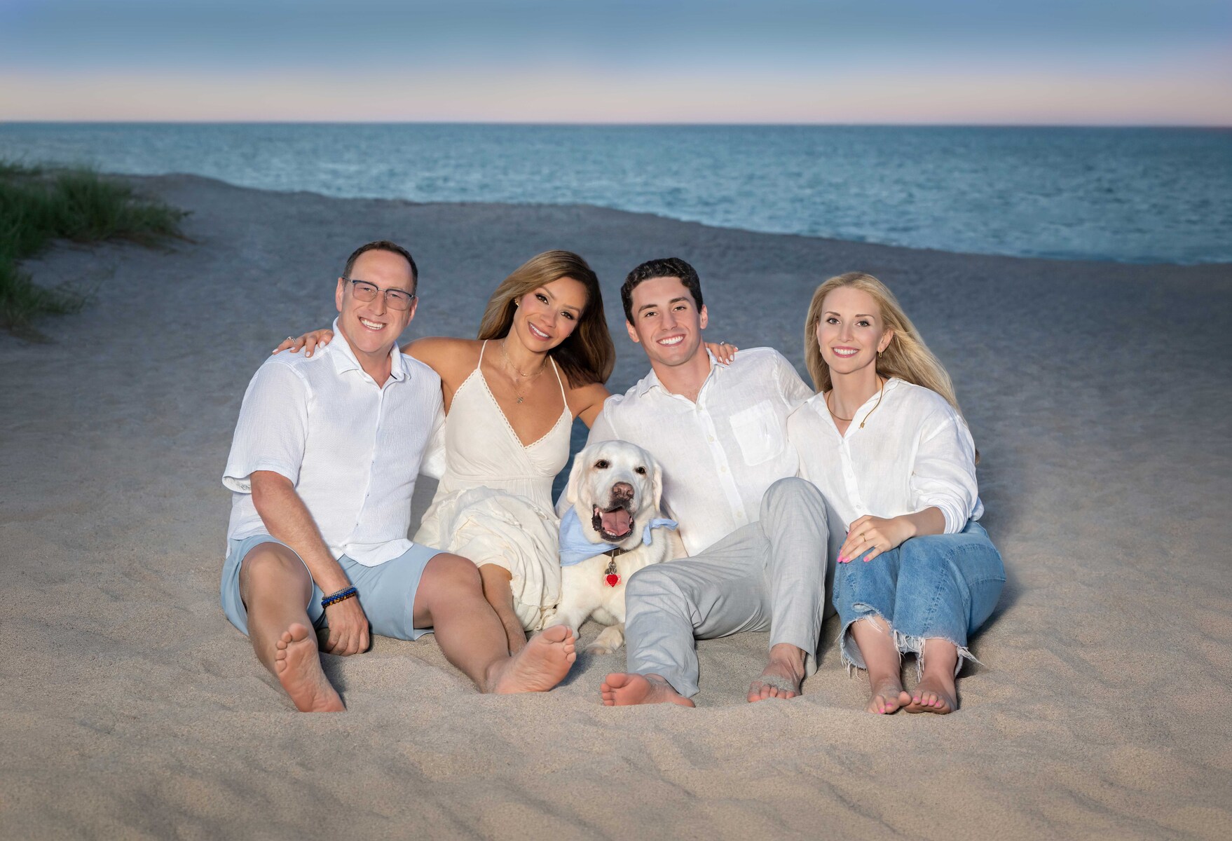 Beach Family photos with dog at Juno Beach, South Florida
